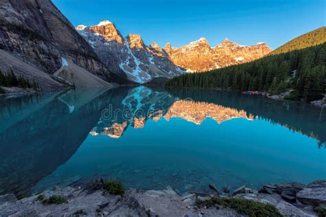 Sunrise At Moraine Lake In Canadian Rockies Banff National Park