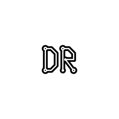 Dr Monogramme Logo Design Lettre Texte Nom Symbole Monochrome Logotype