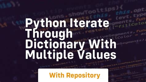 Python Iterate Through Dictionary With Multiple Values Youtube