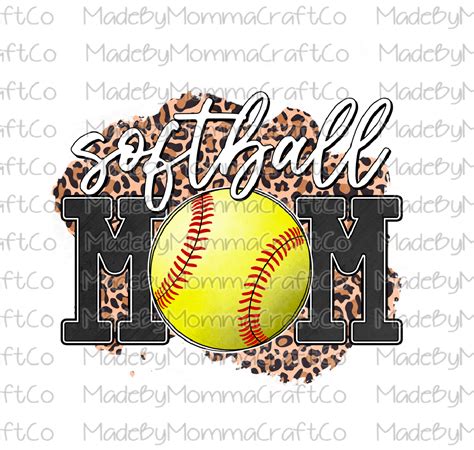 Softball Mom Leopard Cheat Clear Waterslide™ Or White Cast Sticker