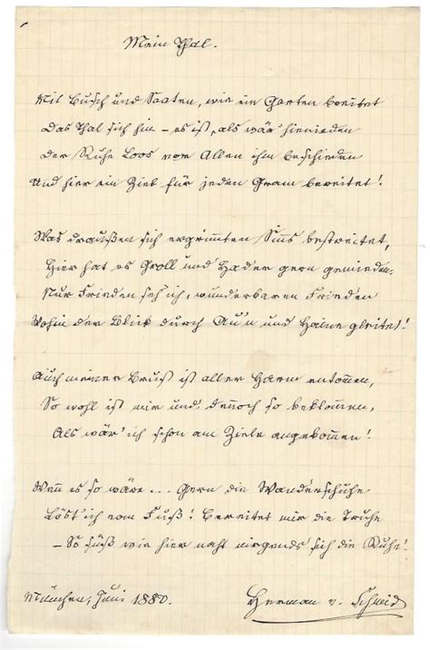 Mein Thal Eigenh Gedicht Zeilen Mit U By Schmid Hermann Von