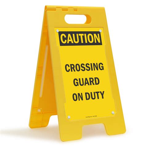 Crossing Guard On Duty Sign - Caution Standing Floor Sign, SKU - SF-0321