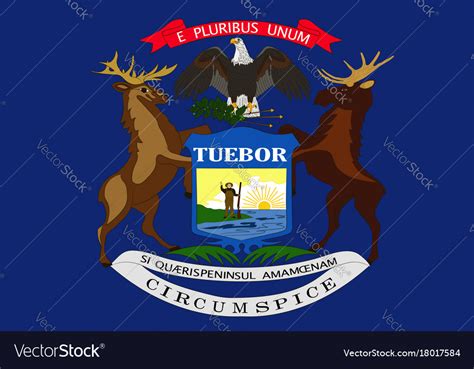 Flag Of Michigan Royalty Free Vector Image Vectorstock