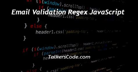 Email Validation Regex Javascript