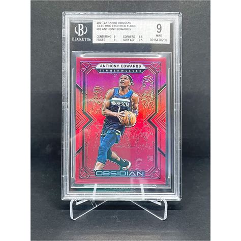 2021 22 Panini Obsidian Electric Etch Red Flood Anthony Edwards BGS 9