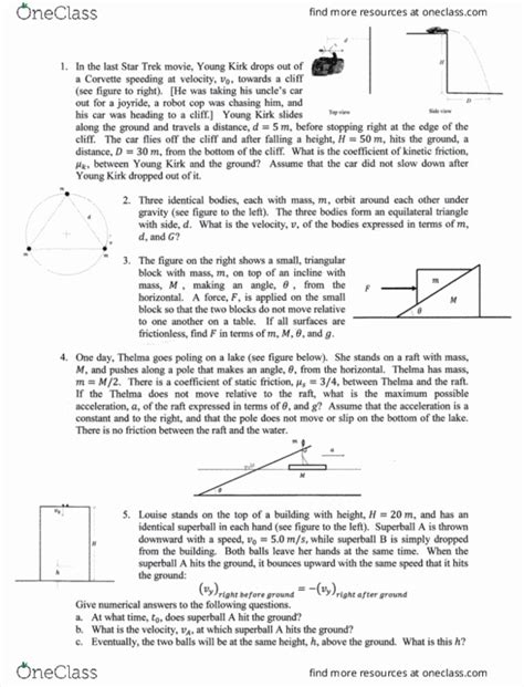 PHYSICS 7A Study Guide Spring 2019 Midterm Friction