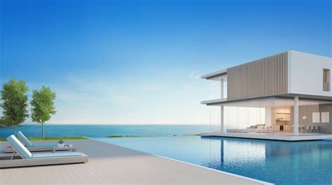 Casa De Playa De Lujo Con Piscina Con Vistas Al Mar Y Terraza En Un