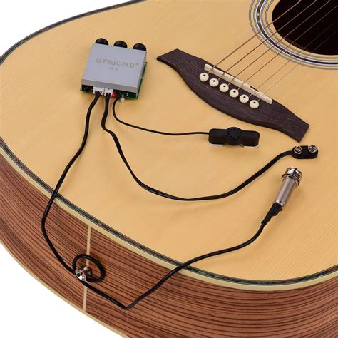 Acoustic Folk Classic Guitar Piezo Pickup Preamp Microphone Pickup Double Pick Up System With