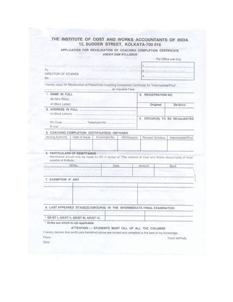 Success Gurus Icwai Application For Revalidation Of Coaching