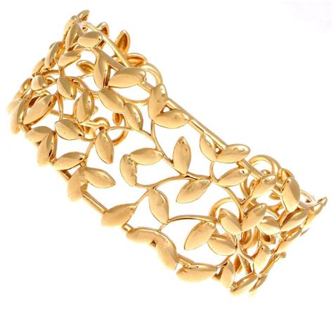 Tiffany And Co Paloma Picasso Olive Leaf Gold Cuff At 1stdibs Tiffany Olive Leaf Bracelet