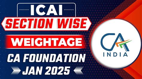 Icai Section Wise Weightage Ca Fond Jan 2025 Chapter Wise Weightage