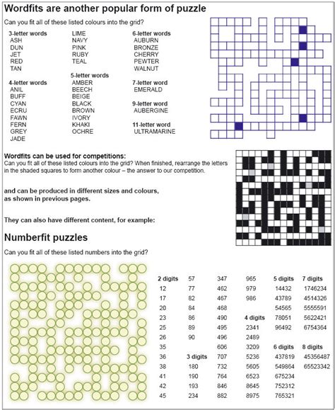 Puzzle Press Ltd Puzzle Ideas Wordfit Puzzles