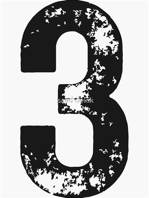 "NUMBER 3" Sticker for Sale by sa3idou | Redbubble