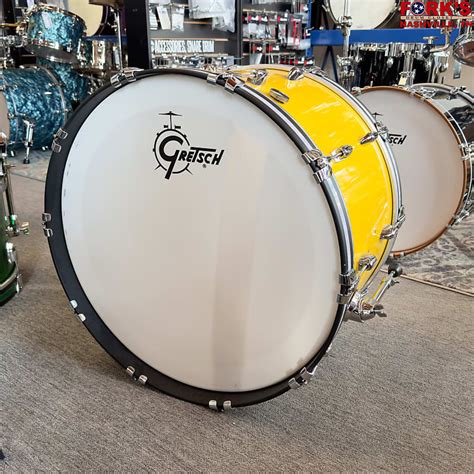 Used 1980s Gretsch Bass Drum 14x24 Yellow Reverb