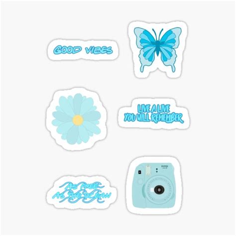 Blue Aesthetic Pack Sticker For Sale By Designsbyrikke Redbubble