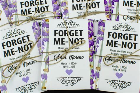 Lavender And Purple Floral Memorial Forget Me Not Seed Packets Glorias