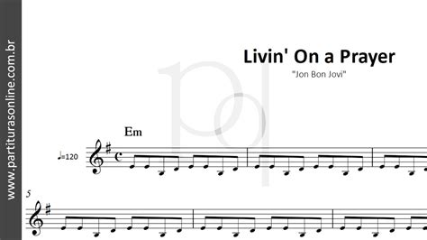 Livin On A Prayer ♪ Bon Jovi Partitura Youtube