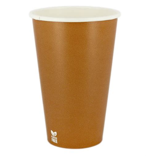 Vaso Cartón Plastic Free 12 Oz 360ml Caramelo Ø8cm 50 Uds