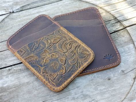 Vintage Minimalist Leather Wallet Women Men Minimalist - Etsy