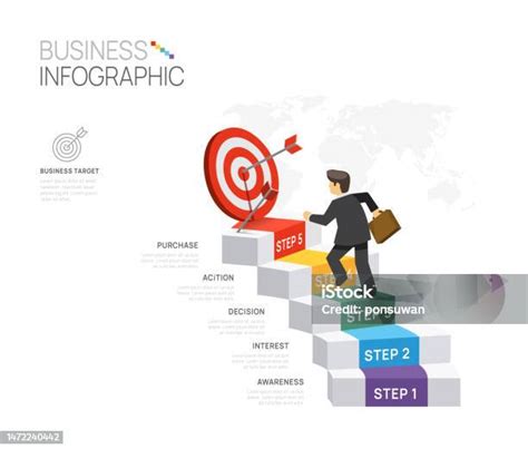 비즈니스를 위한 인포그래픽 템플릿입니다 5 단계 계단 프리젠 테이션 벡터 인포 그래픽을 가진 대상 다이어그램 사업가 시간에 대한