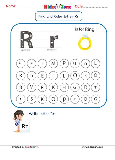 Kindergarten Letter R Find And Color Worksheet Kidzezone