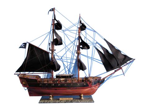 Buy Wooden Caribbean Pirate Ship Model Limited 37 Inch - Black Sails