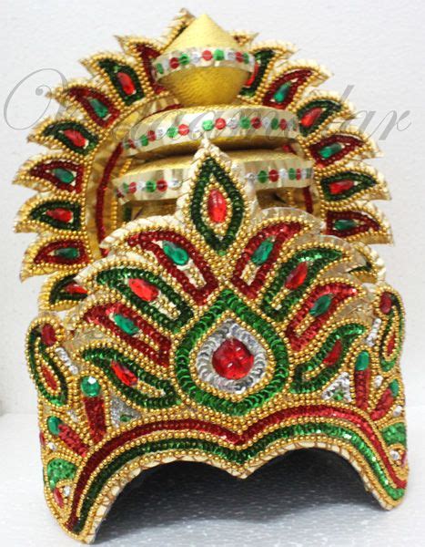 Crown Indian King Maharajah Kreedam Headgear Accessories Indian God Goddess