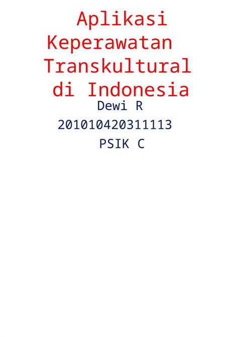 PPT Aplikasi Keperawatan Transkultural DOKUMEN TIPS