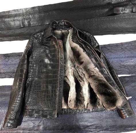 Genuine Crocodile Leather Jacket Custom Crocodile Jacket Etsy