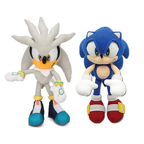 Buy 2pcs 32cm Sonic Toys Silver Blue Sonic Plush Set Sonic The Hedgehog