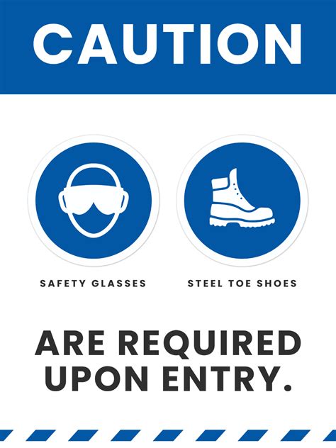 Free Safety Glasses And Shoes Required Sign Template Edit Online