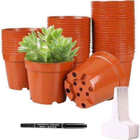 Lot De Mini Pots De Fleurs En Plastique Pour Semis Culture De