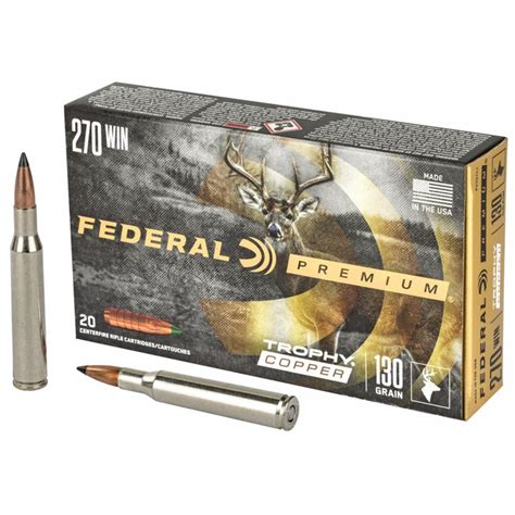 Federal Vital Shok 270 Winchester 130 Grain Trophy Copper 20 Box Alquist Arms