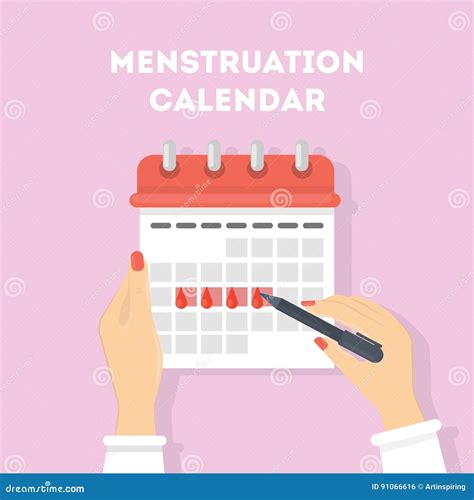 Menstruation Calendar Illustration Stock Vector Illustration Of Hand