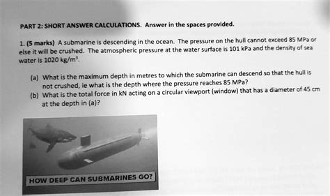 Solved Part Short Answer Calculations Answer In The Spaces