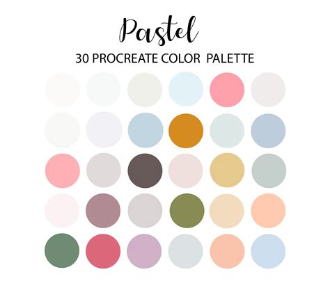 Procreate Color Palette Milky Pastel Color Swatches Instant Images