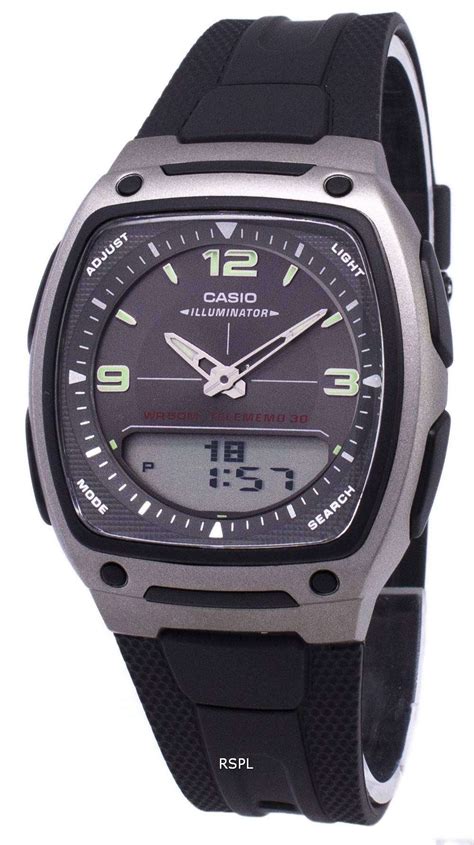 Casio Analog Digital Telememo Illuminator Aw A Vdf Aw A V Mens