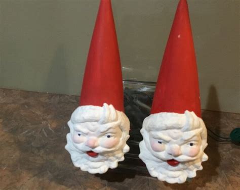 Vintage 1950s Ceramic Santa Claus Face Shelve Santas Shelf Sitter