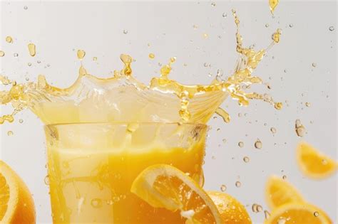 Orange Juice Splashing With Its Fruits Isolated On White Background