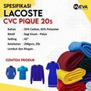 Jual Bahan Kain Kaos Polo Shirt Kain Lacos Pique CVC 20s Biru Benhur Di