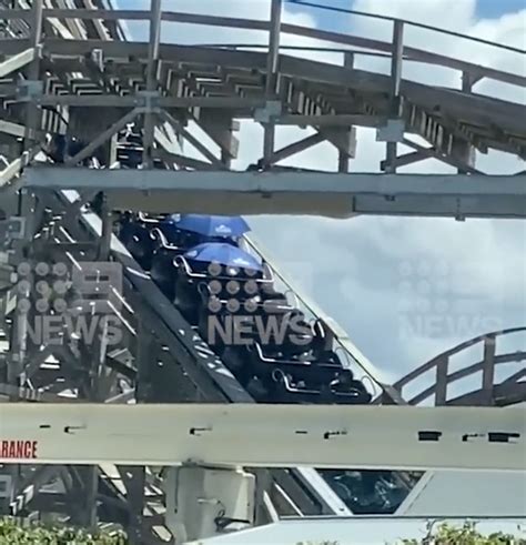 SeaWorld Australia Roller Coaster Traps Riders Mid Ride