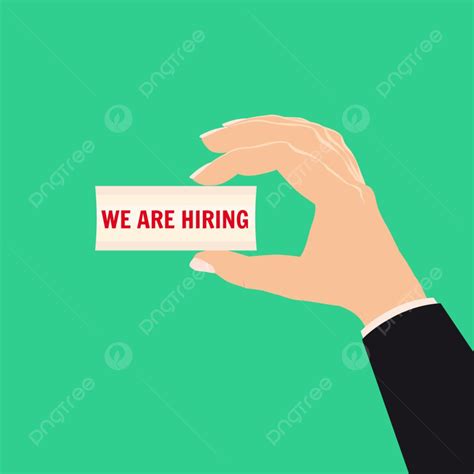 We Are Hiring Vector Art Png Hand Holding Piece Of Paper With The