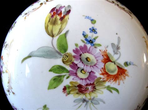 Antique Rk Richard Klemm Dresden Hand Painted Lidded Powder Box Vanity