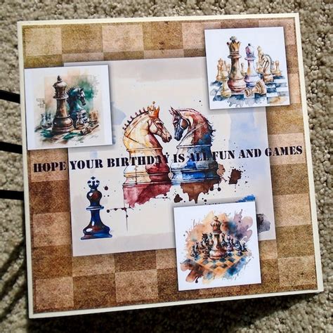 Chess Themed Birthday Card Etsy