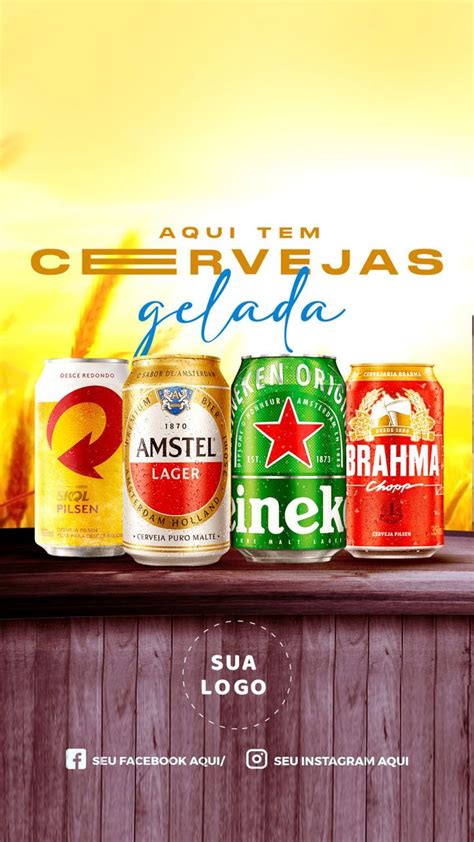 Post Story Distribuidora Aqui Tem Cervejas Bebidas Social Media Psd