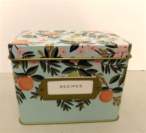 Anthropologie Rifle Paper Co Tin Recipe Box Set Wcards Citrus