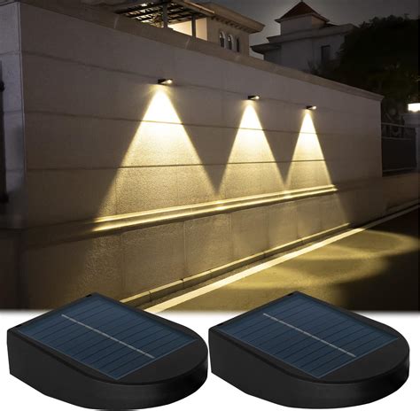 OOTDAY Solar Fence Lights Solar Deck Lights Outdoor Solar Garden