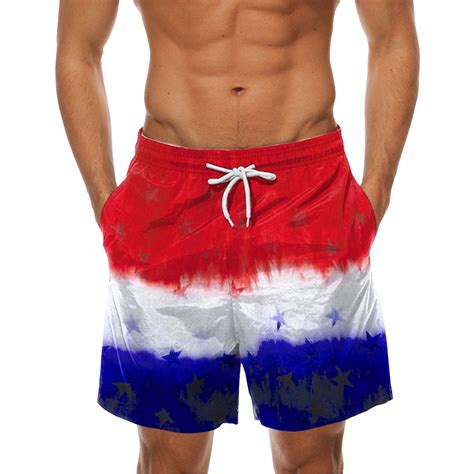 Pzocapte Fourth Of July Mens Swimwear Board Mens Swim Trunks With