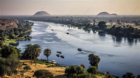 The Nile River And Its Surrounding Landscape Background Picture Of The