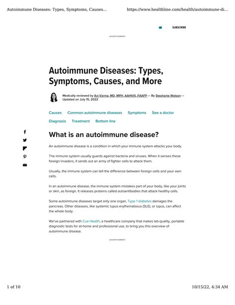 SOLUTION Autoimmune Diseases Types Symptoms Causes And More Studypool